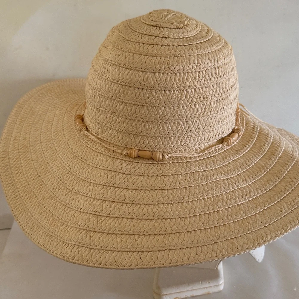 Panama Jack sun hat summer paper braid straw hat wide brim natural